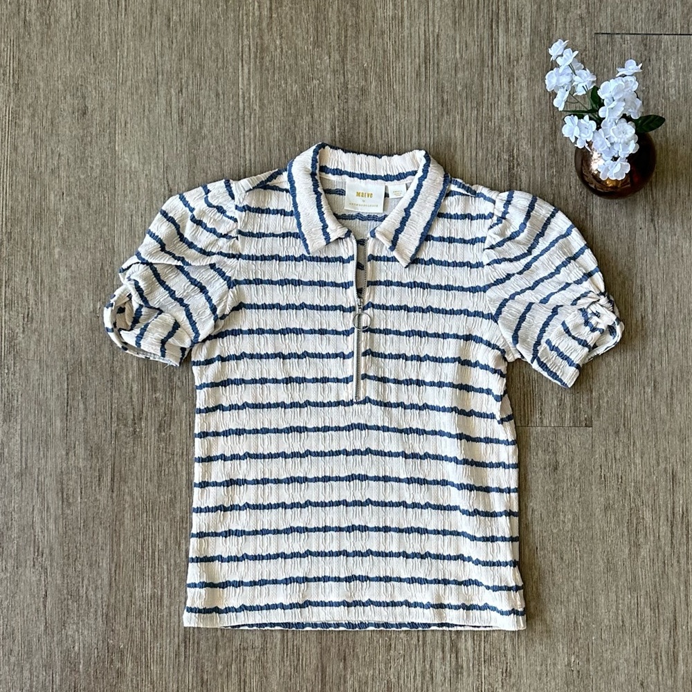 Anthropologie Striped Polo Shirt - Picture 4 of 7